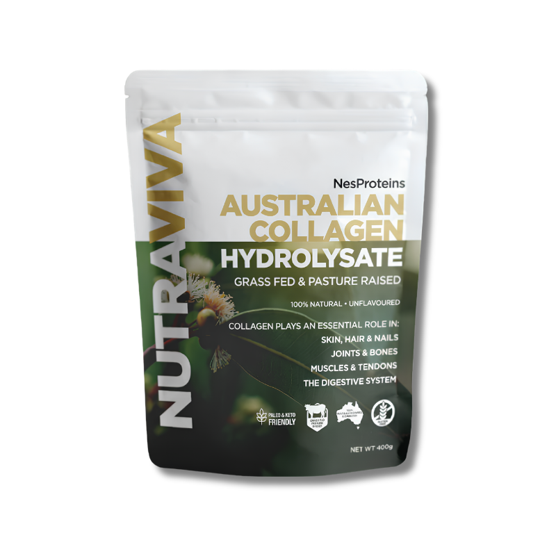 Nutráviva Australian Collagen Hydrolysate package on a white background