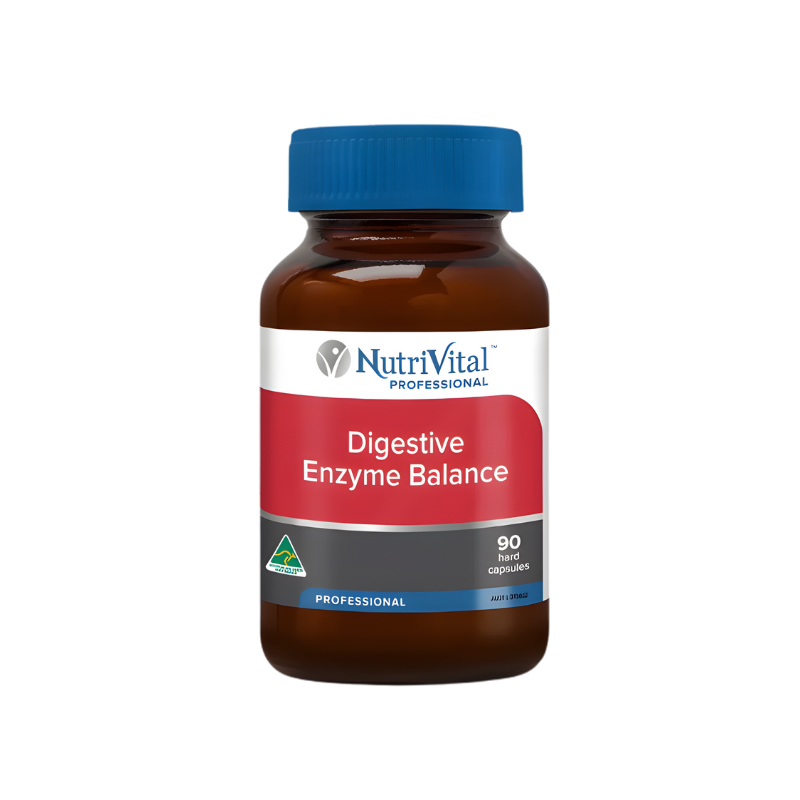 Nutrivital Digestive Enzyme Balance – professional formula supporting healthy digestion and nutrient absorption with plant enzymes.