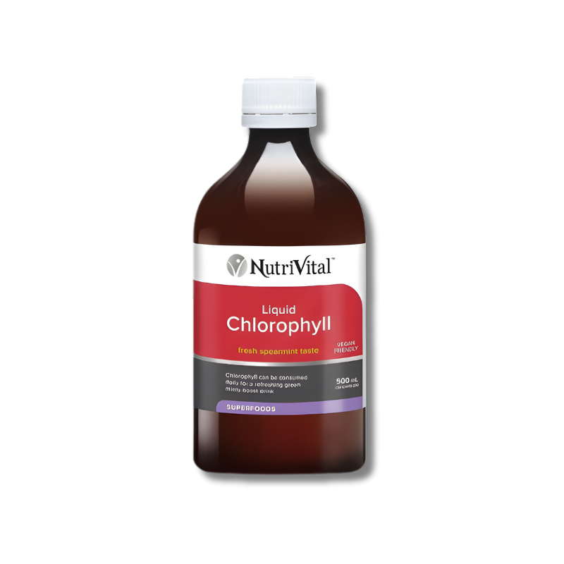 Nutrivital Liquid Chlorophyll – fresh spearmint detox tonic to cleanse, alkalise, and boost daily energy and wellbeing.