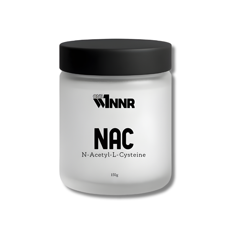 Jar labeled 'NAC' with 'WNNR' branding on a white background