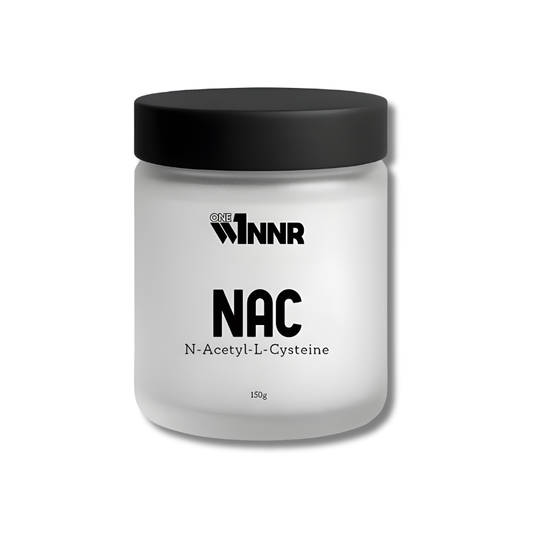 Jar labeled 'NAC' with 'WNNR' branding on a white background