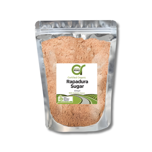Packaging of Rapadura Sugar with a visible brand label on a white background