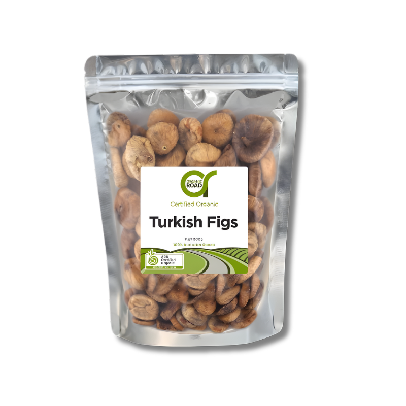 Packaged Turkish Figs with a visible brand label on a white background