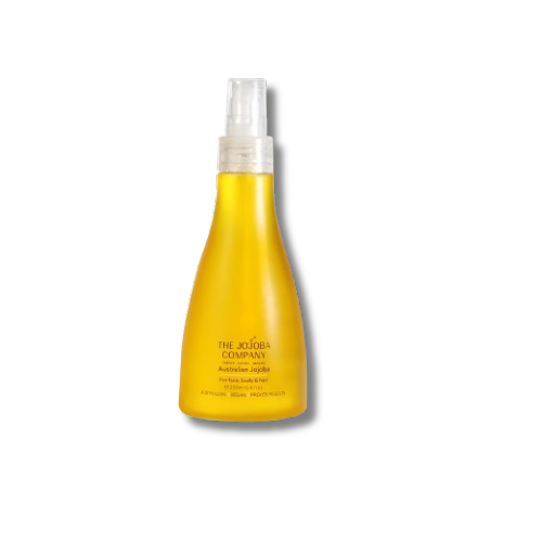 Yellow bottle with a spray nozzle on a white background