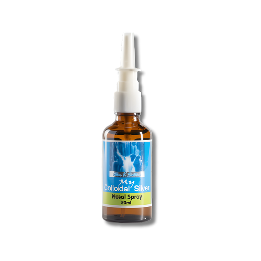 Allan Sutton’s My Colloidal Silver 200ml Spray – ionic silver solution in purified water, free from additives and preservatives.