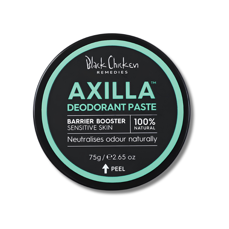 Black Chicken Remedies Axilla Deodorant Paste container on a white background