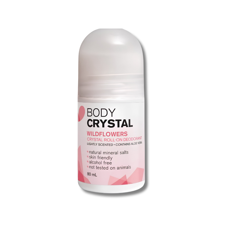 Body Crystal Wildflowers deodorant roll-on on a white background