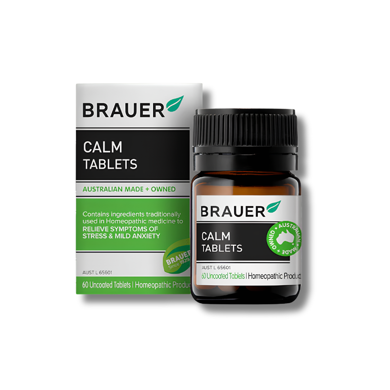 Brauer Calm Tablets packaging on a white background