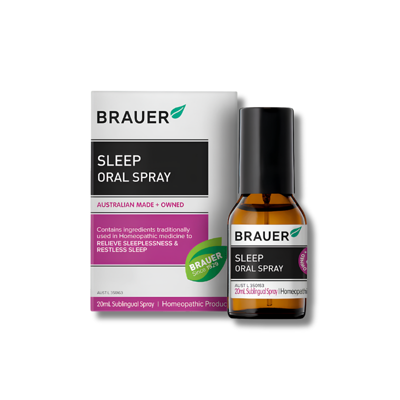 Brauer Sleep Oral Spray packaging on a white background