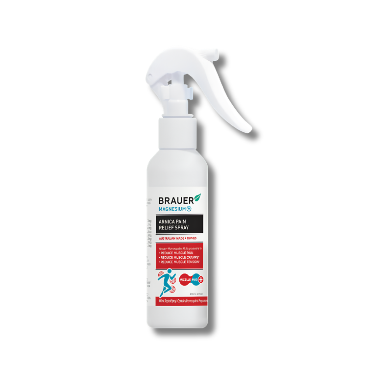 White spray bottle labeled 'Brauer' on a white background