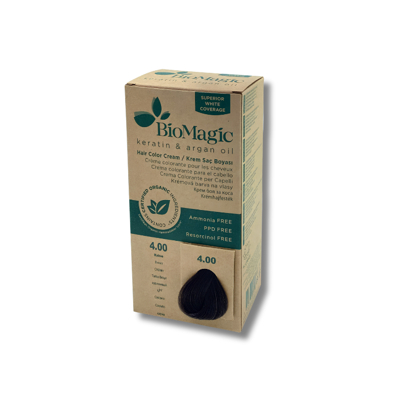 BioMagic hair color cream packaging on a white background