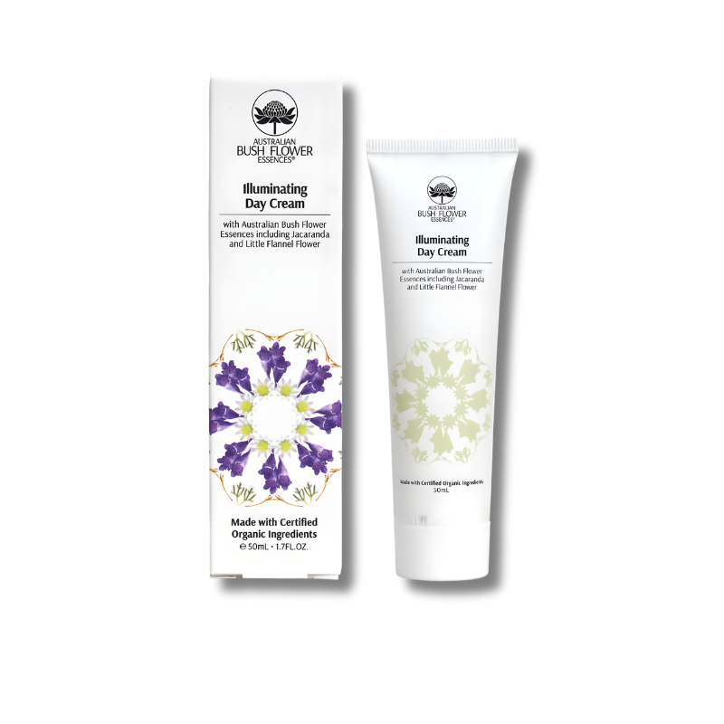 Illuminating Day Cream packaging with floral design on a white background