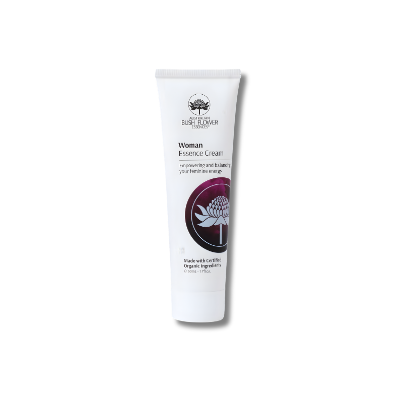 bush flower essence women essence cream tube on a white background.
