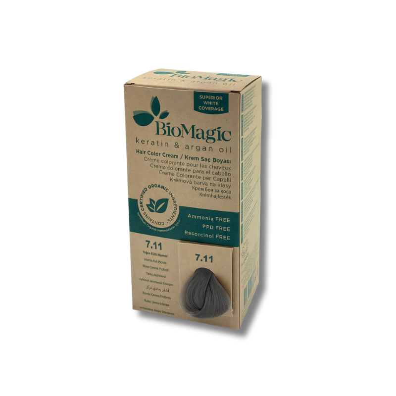 BioMagic hair color cream box with green and brown design on a white background