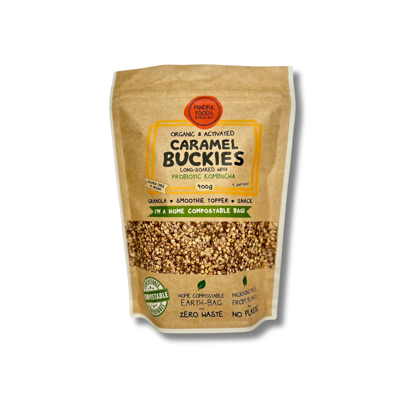 Activated Buckwheat Crunch supports everyday nutrition as a certified organic, crunchy breakfast topping with maple, maca, mesquite and cinnamon.