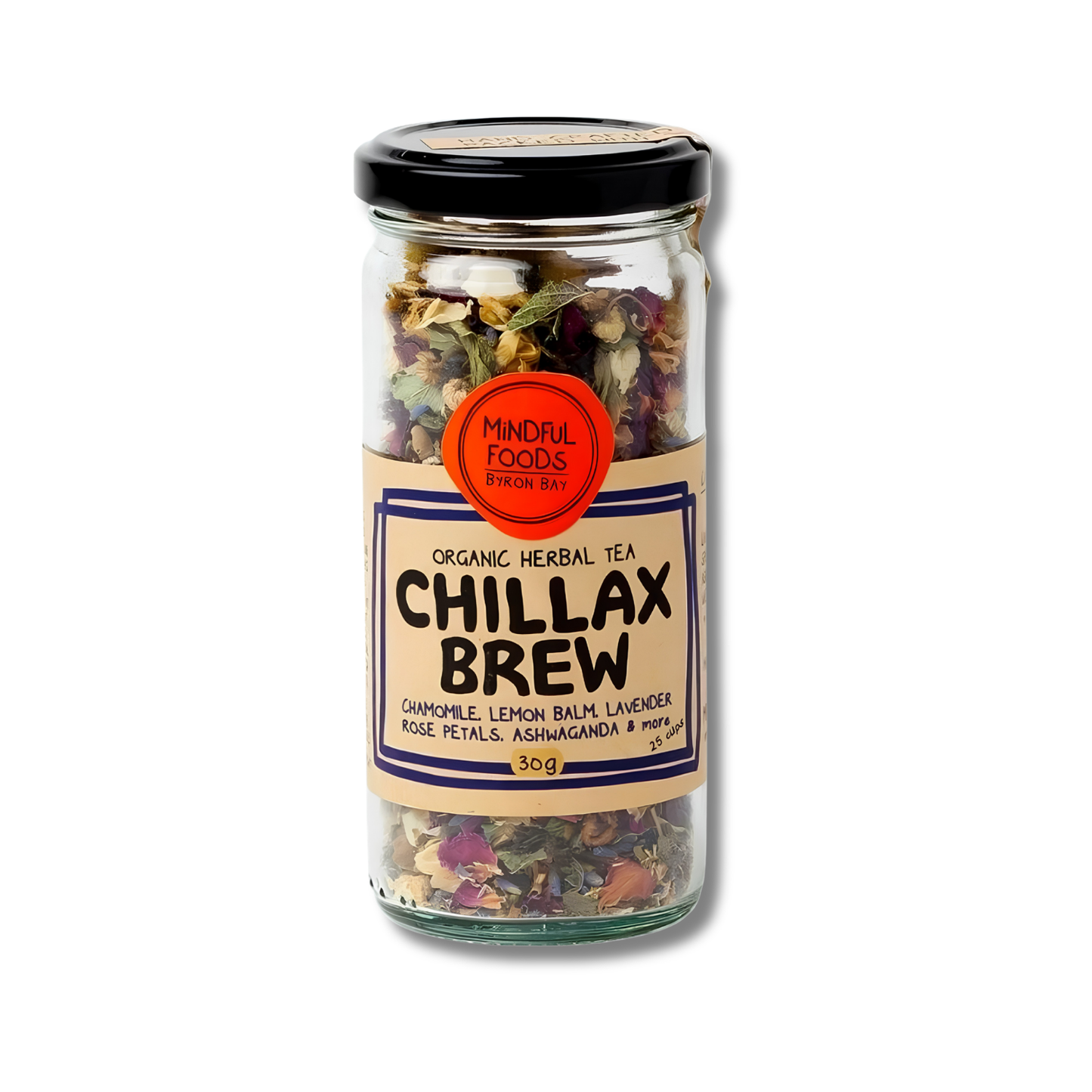 Calming Herbal Tea supports relaxation and restful sleep as an organic, caffeine-free blend for evening use.