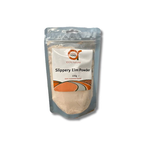Package of Slippery Elm Powder with a white background