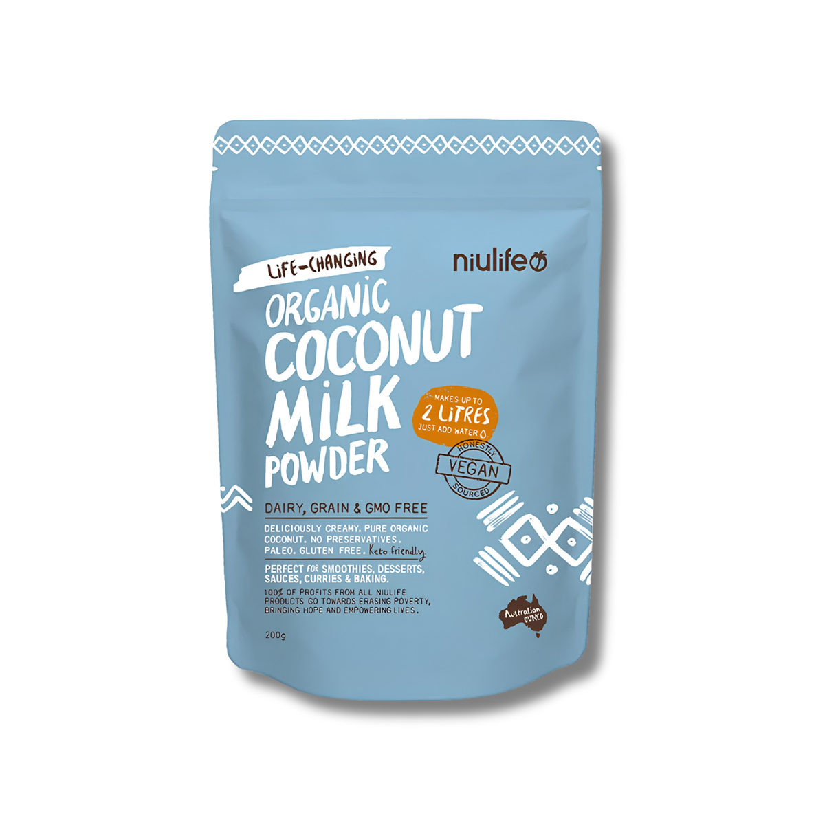 Organic Coconut Milk Powder supports everyday nutrition as a vegan, plant-based ingredient for drinks, cooking and baking.