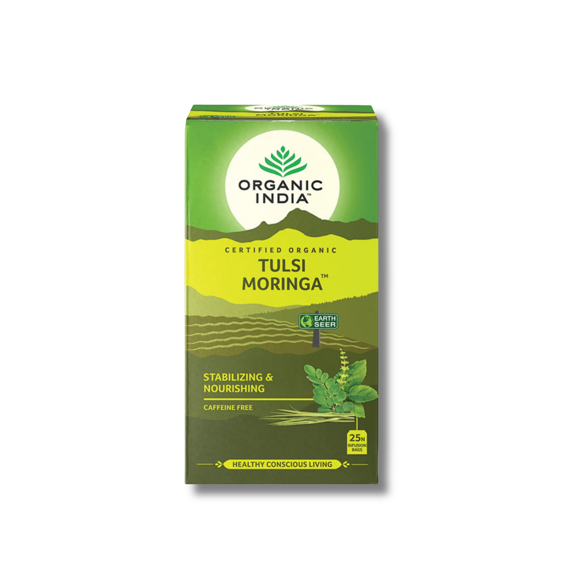 Tulsi herbal tea with Rama, Krishna and Vana Tulsi, Moringa and lemongrass for a fresh, aromatic infusion. Go Vita Tanunda.