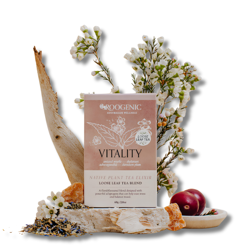 Vitality Tea supports emotional wellbeing and daily vitality as a botanical herbal tea for general wellbeing
