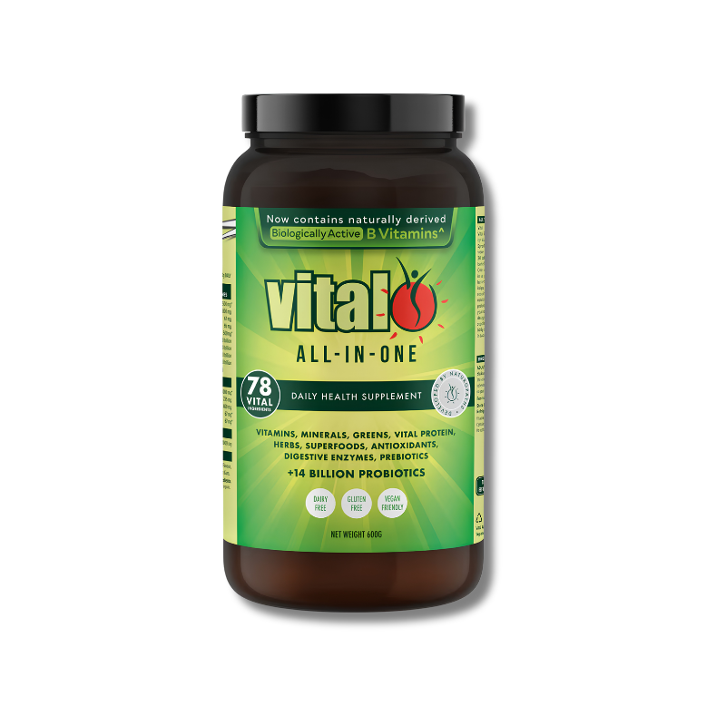 Vital All-In-One supplement bottle on a white background