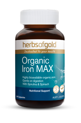 Herbs of Gold Organic Iron Max 30 Capsules