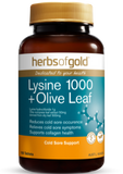 Herbs of Gold Lysine + Olive Leaf 100 Tablets
