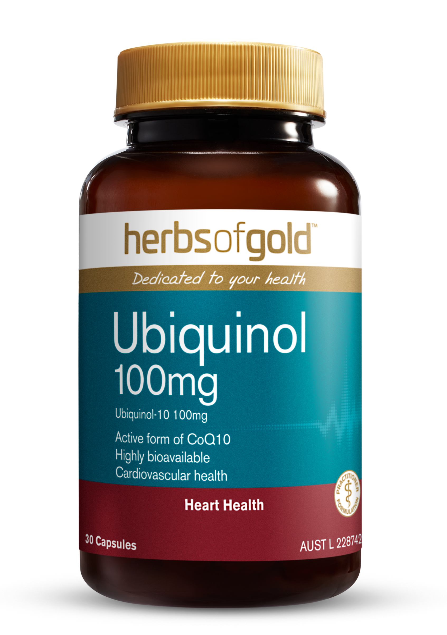 Herbs of Gold Ubiquinol 100mg - Go Vita Tanunda - VITAMINS SUPPLEMENTS -