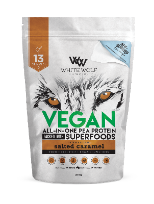 White Wolf All In One Pea Protein Salted Caramel - Go Vita Tanunda - SPORTS -