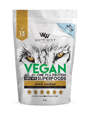White Wolf All In One Pea Protein Iced Coffee - Go Vita Tanunda - SPORTS - 400g