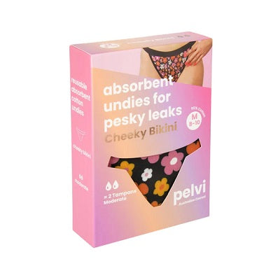 PELVI Leakproof Underwear Cheeky Bikini Floral