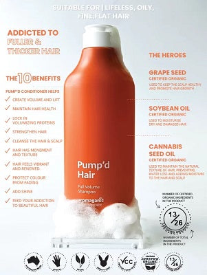 Aromaganic Pumpd Hair Full Volume Shampoo 450ml